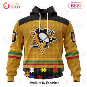 Personalized NHL Pittsburgh Penguins Specialized Design With Fearless Aganst Autism 3D Hoodie