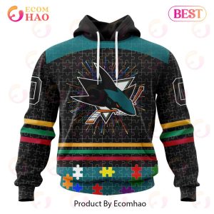 Personalized NHL San Jose Sharks Specialized Design With Fearless Aganst Autism 3D Hoodie