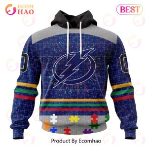 Personalized NHL Tampa Bay Lightning Specialized Design With Fearless Aganst Autism 3D Hoodie