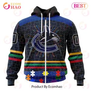 Personalized NHL Vancouver Canucks Specialized Design With Fearless Aganst Autism 3D Hoodie