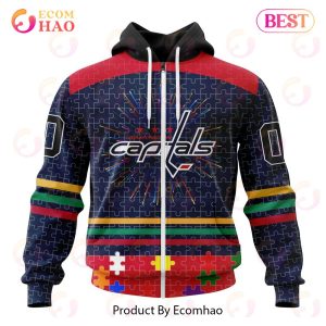 Personalized NHL Washington Capitals Specialized Design With Fearless Aganst Autism 3D Hoodie