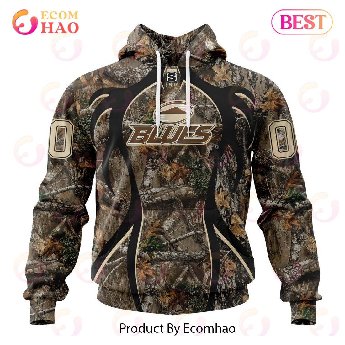 Super Rugby Auckland BluesSpecialized Hunting Camo 3D Hoodie