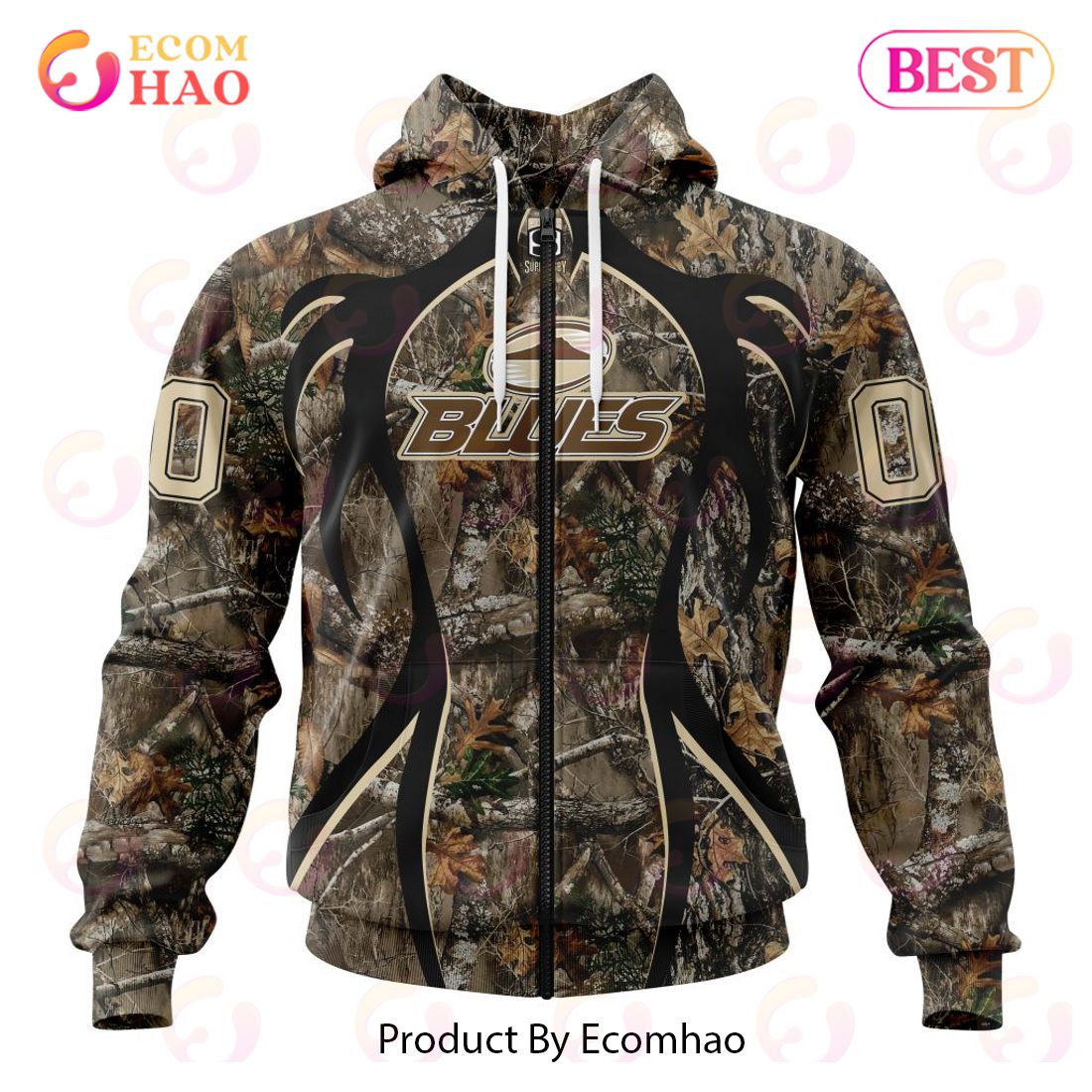 Super Rugby Auckland BluesSpecialized Hunting Camo 3D Hoodie