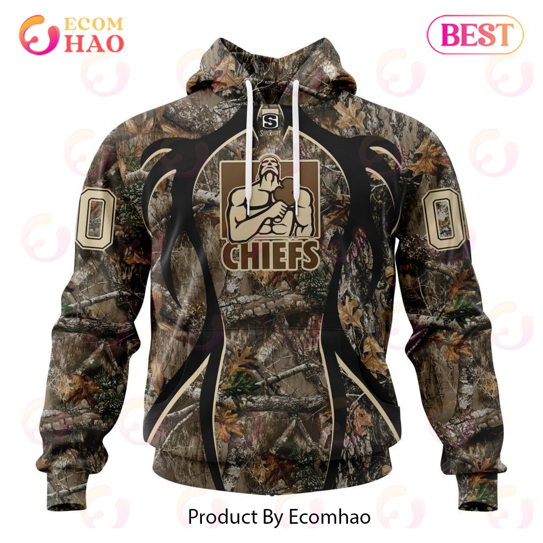 Super Rugby Gallagher ChiefsSpecialized Hunting Camo 3D Hoodie