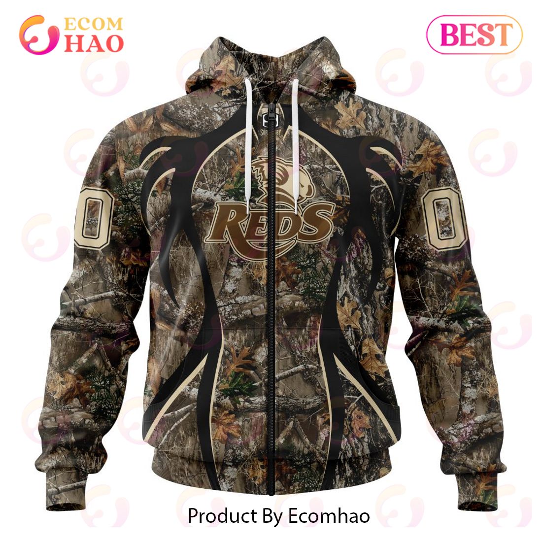 Super Rugby Queensland RedsSpecialized Hunting Camo 3D Hoodie