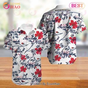 SALE NHL Washington Capitals Hawaiian Shirt Big Floral Button Up
