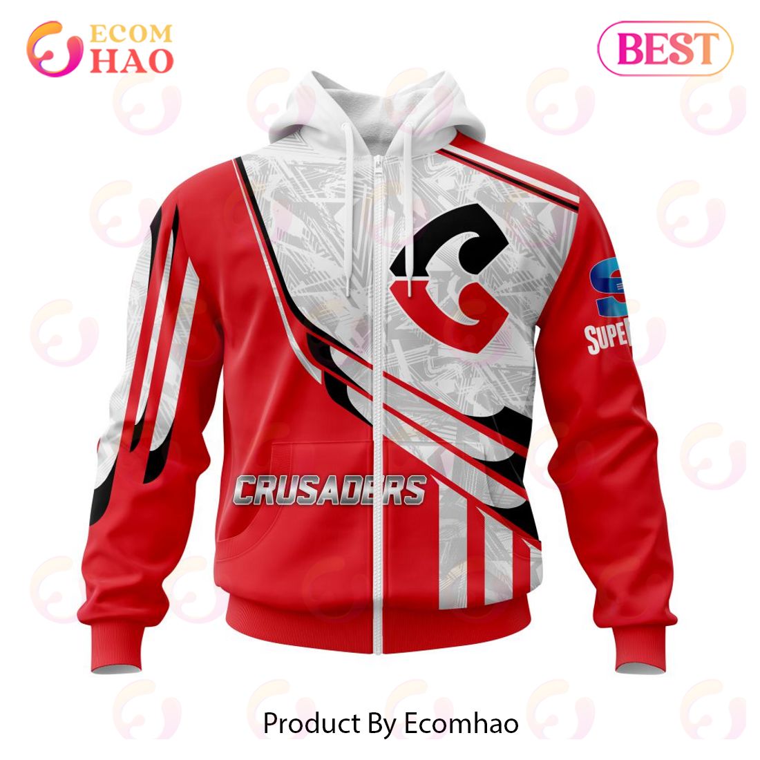 Super Rugby BNZ Crusaders Specialized Jersey Concepts 3D Hoodie