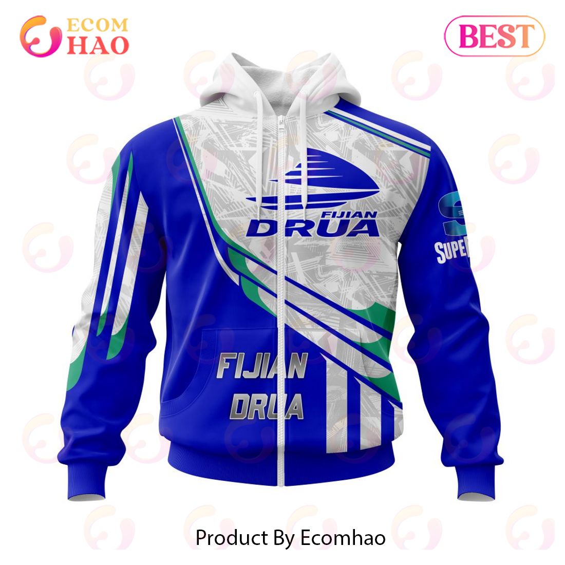 Super Rugby Fijian Drua Specialized Jersey Concepts 3D Hoodie