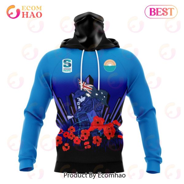Super Rugby Moana Pasifika Specialized 2022 Anzac Jersey Concepts 3D Hoodie