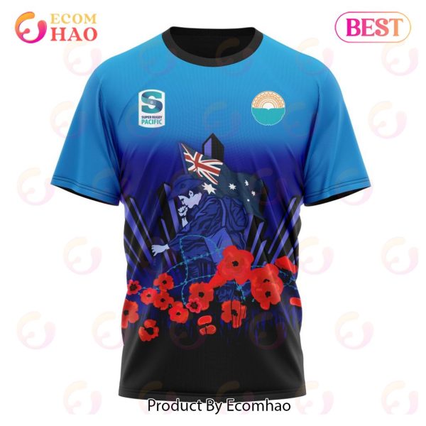 Super Rugby Moana Pasifika Specialized 2022 Anzac Jersey Concepts 3D Hoodie
