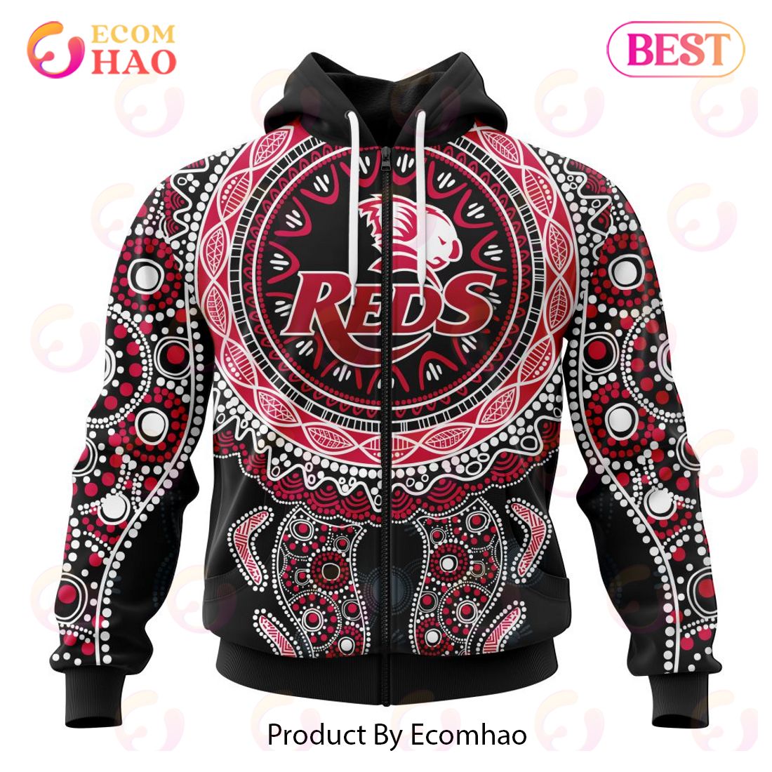 Super Rugby Queensland Reds Specialized Indigenous Outfits Concepts 3D Hoodie