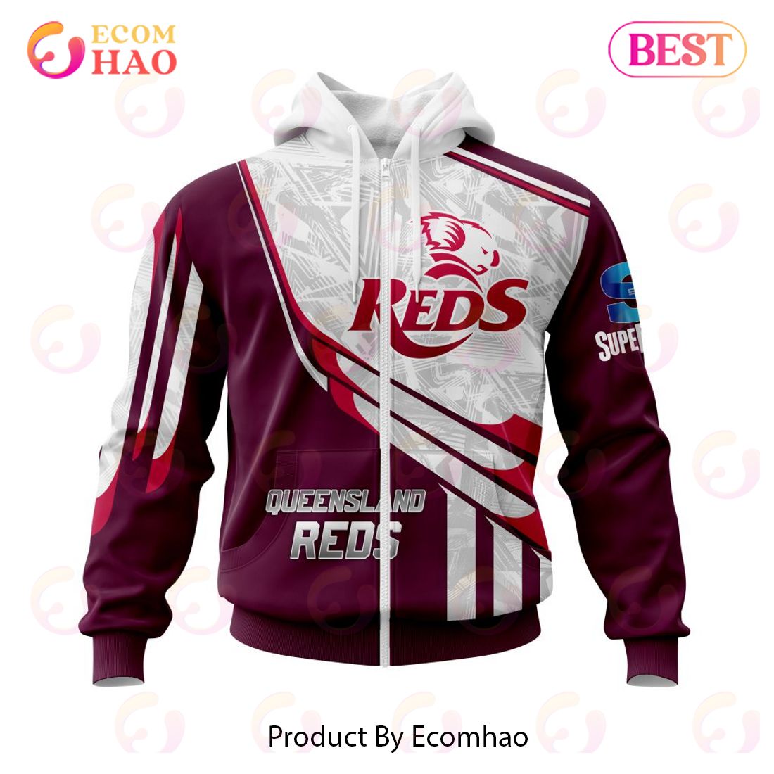 Super Rugby Queensland Reds Specialized Jersey Concepts 3D Hoodie