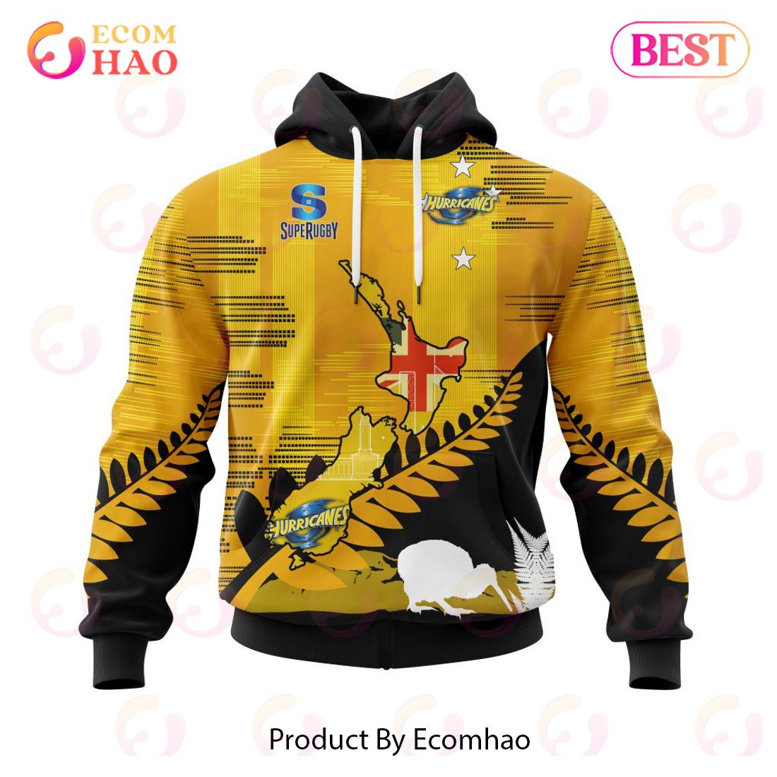 Super Rugby Wellington Hurricanes Specialized Concepts For New Zealand Day Kits 3D Hoodie