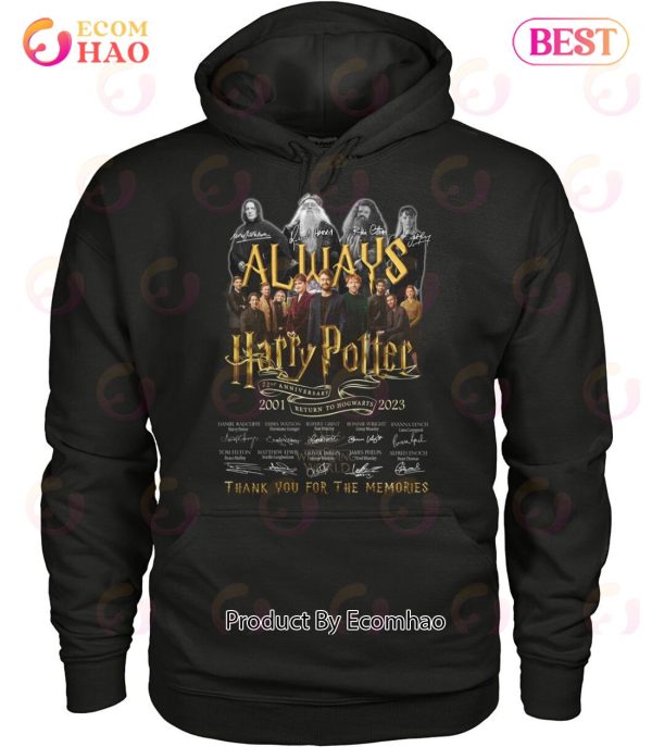 Always Harry Potter 22nd Anniversary 2001 – 2023 Return To Hogwarts Thank You For The Memories T-Shirt