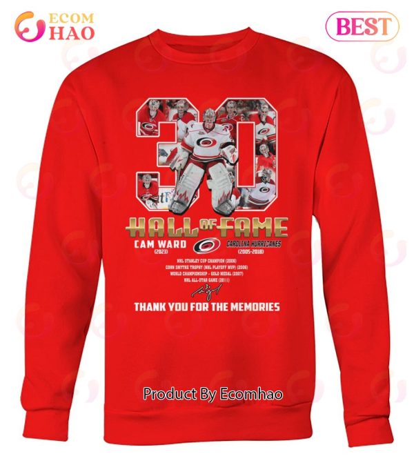 Cam Ward Hall Of Fame 2023 Carolina Hurricanes 2005 – 2018 Thank You For The Memories T-Shirt