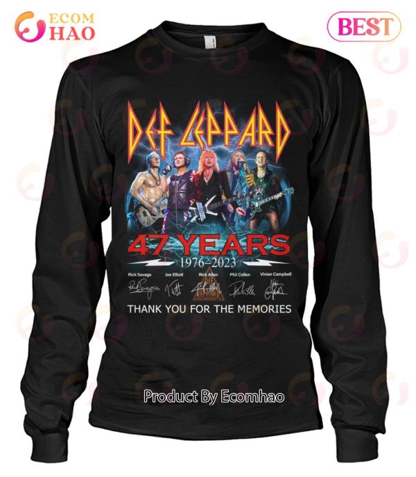 Def Leppard 47 Years Of 1976 – 2023 Thank You For The Memories T-Shirt