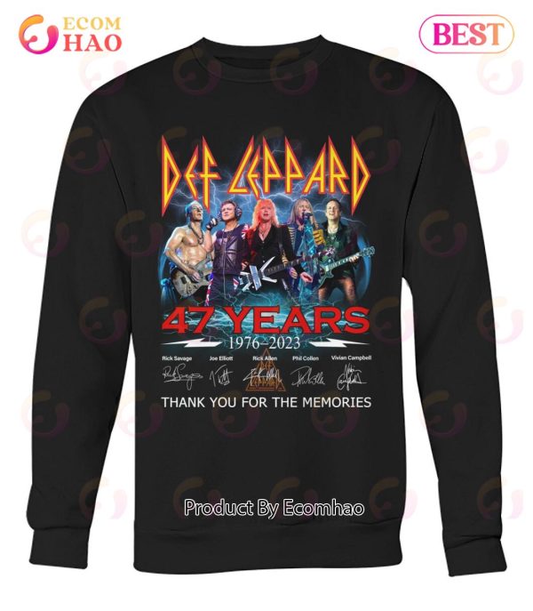 Def Leppard 47 Years Of 1976 – 2023 Thank You For The Memories T-Shirt
