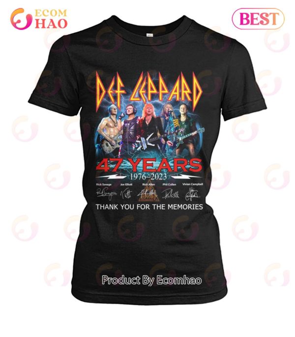 Def Leppard 47 Years Of 1976 – 2023 Thank You For The Memories T-Shirt