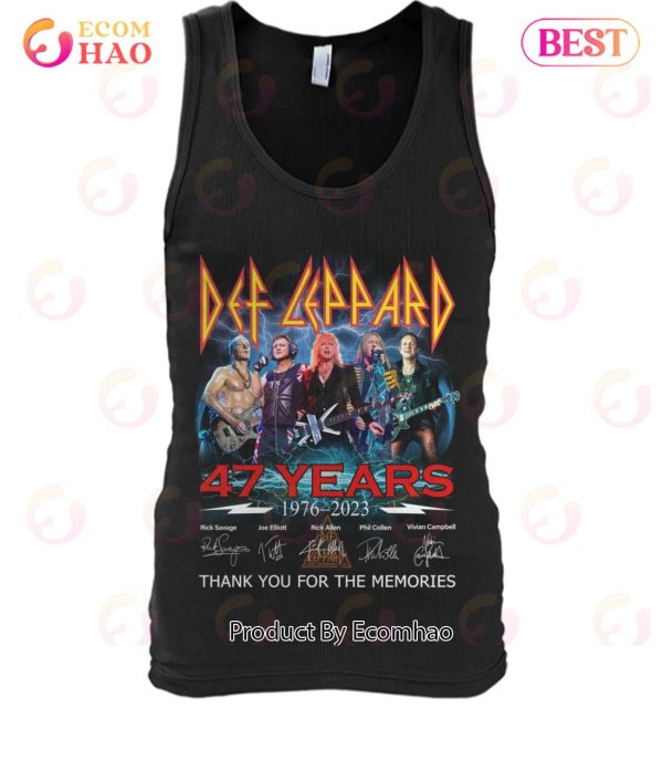 Def Leppard 47 Years Of 1976 – 2023 Thank You For The Memories T-Shirt