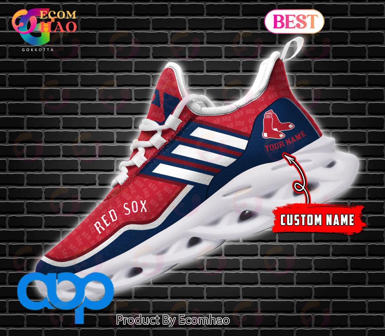 MLB Boston Red Sox Custom Name New Clunky Max Soul Shoes