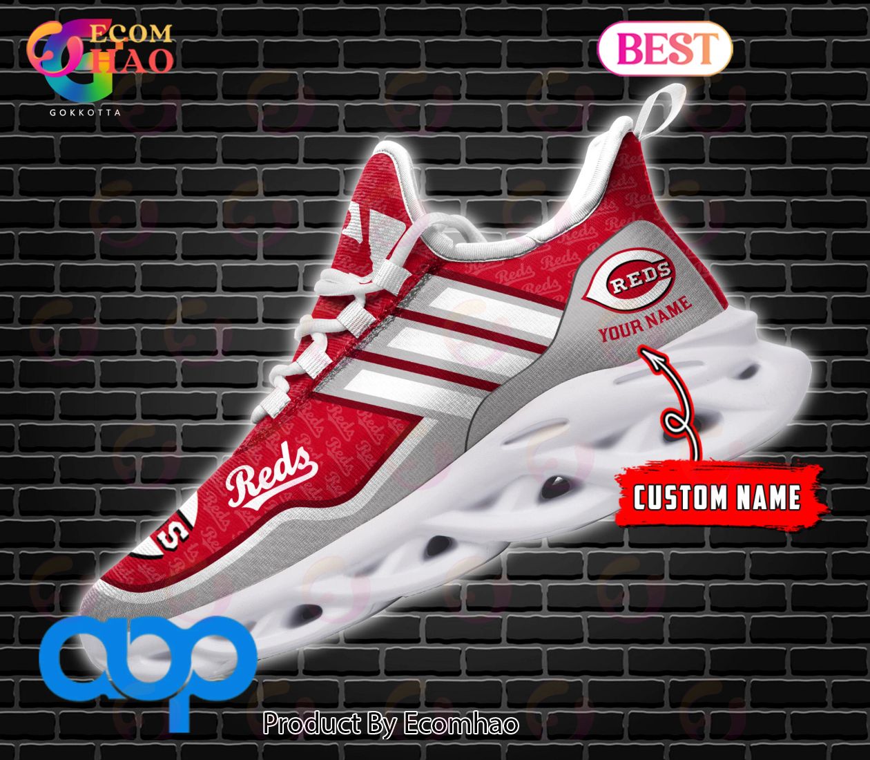 Cincinnati Reds Custom Baseball Personalized Max Soul Sneakers