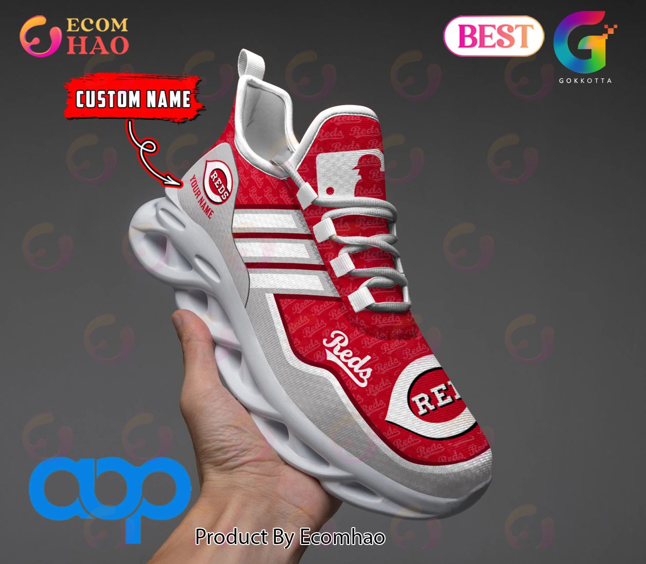 Cincinnati Reds Custom Baseball Personalized Max Soul Sneakers