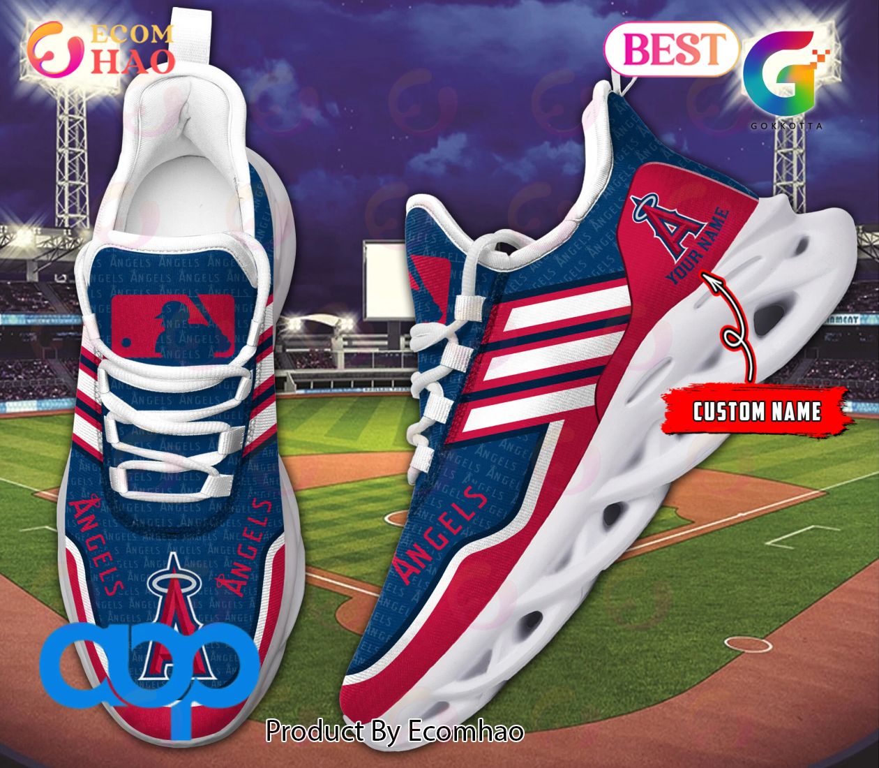 MLB Los Angeles Angels Max Sole Sneakers Shoes - T-shirts Low Price