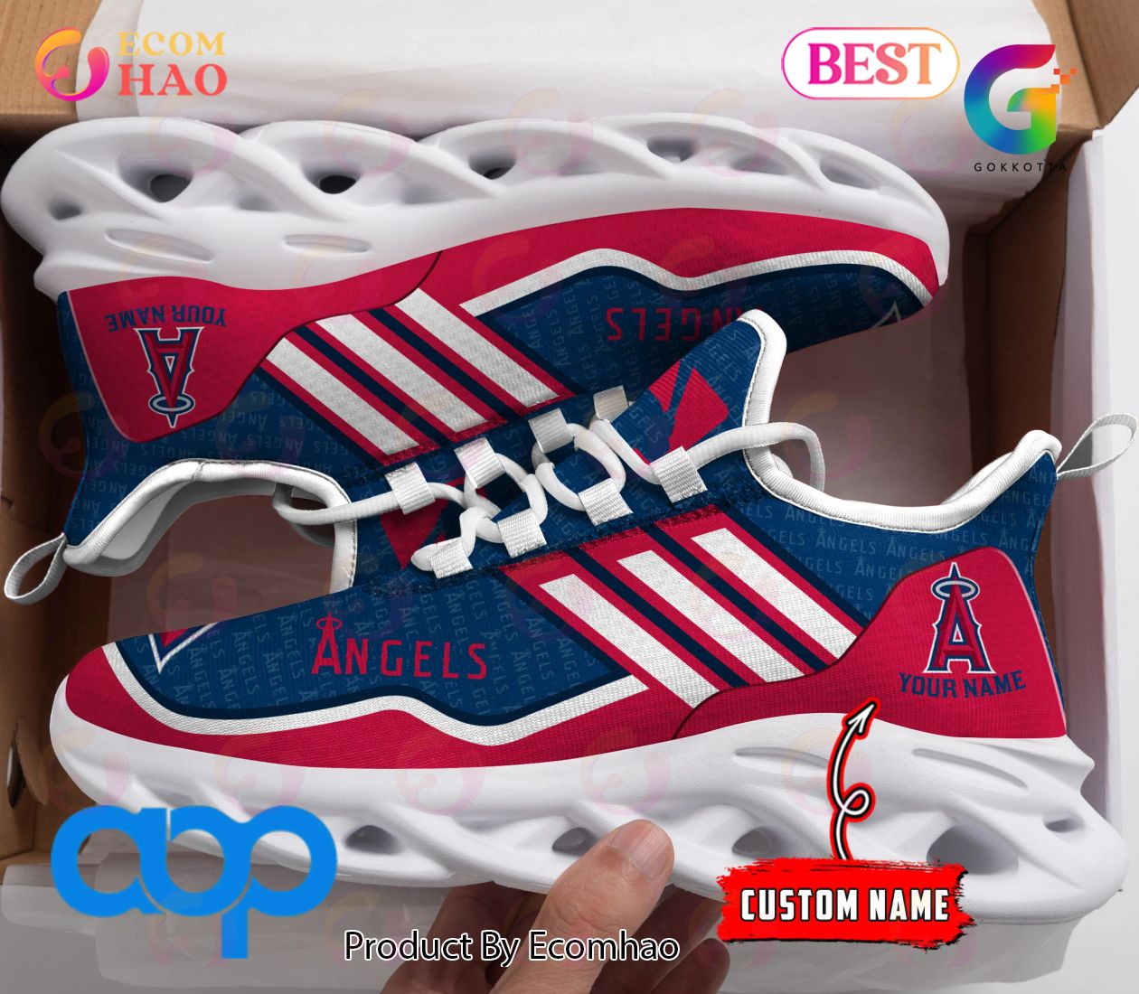 MLB Los Angeles Angels Max Sole Sneakers Shoes - T-shirts Low Price