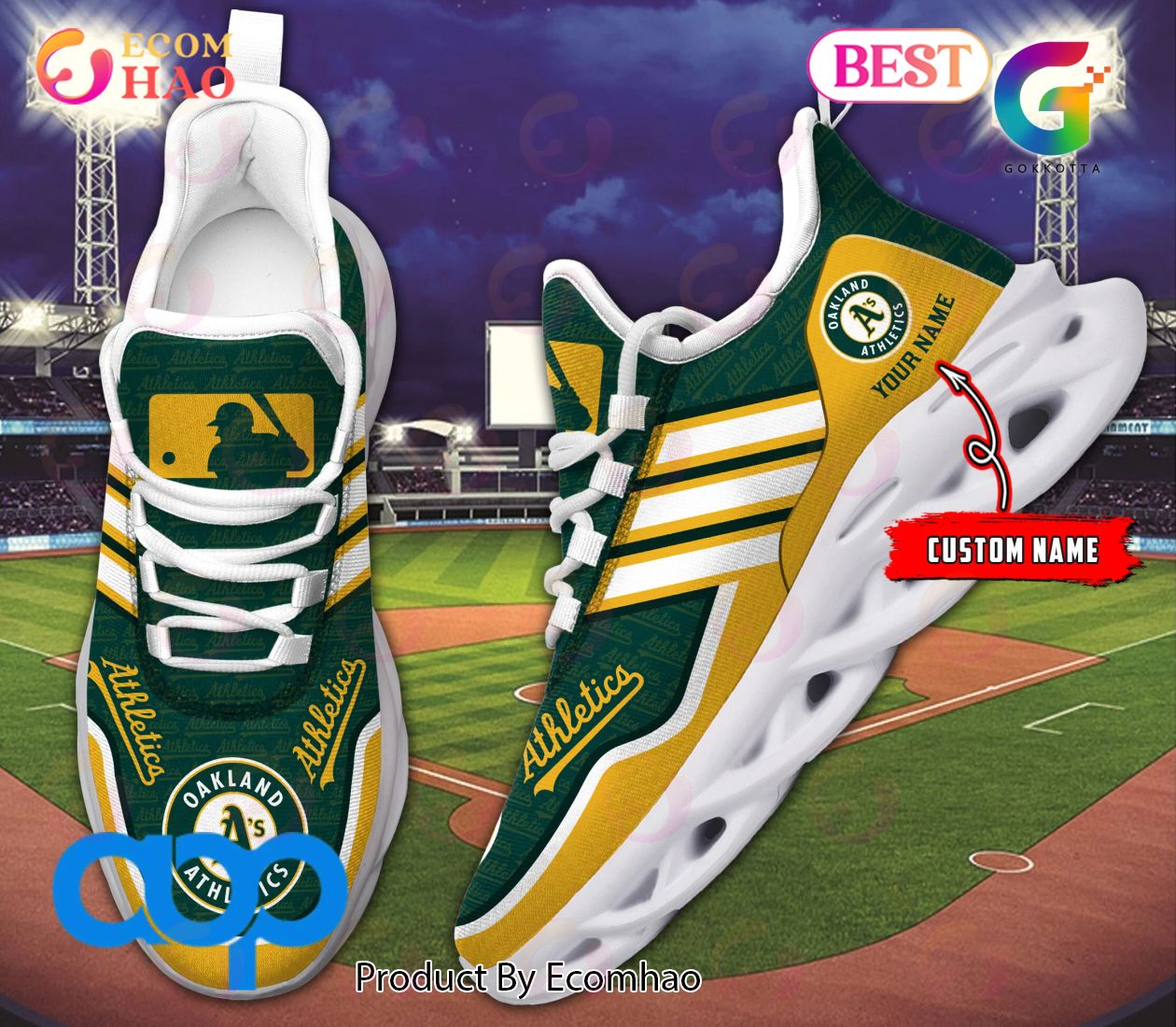 MLB Oakland Athletics Personalized New Clunky Max Soul Sneaker, Shoes