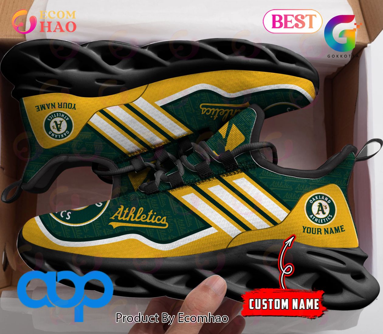 MLB Oakland Athletics Personalized New Clunky Max Soul Sneaker, Shoes