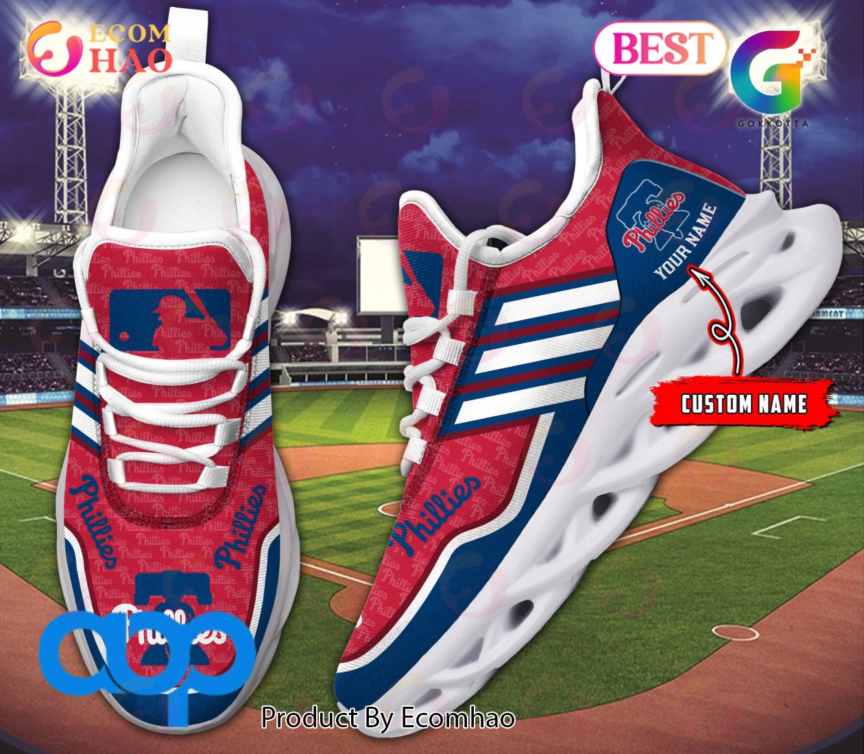 MLB Philadelphia Phillies Personalized New Clunky Max Soul Sneaker, Shoes