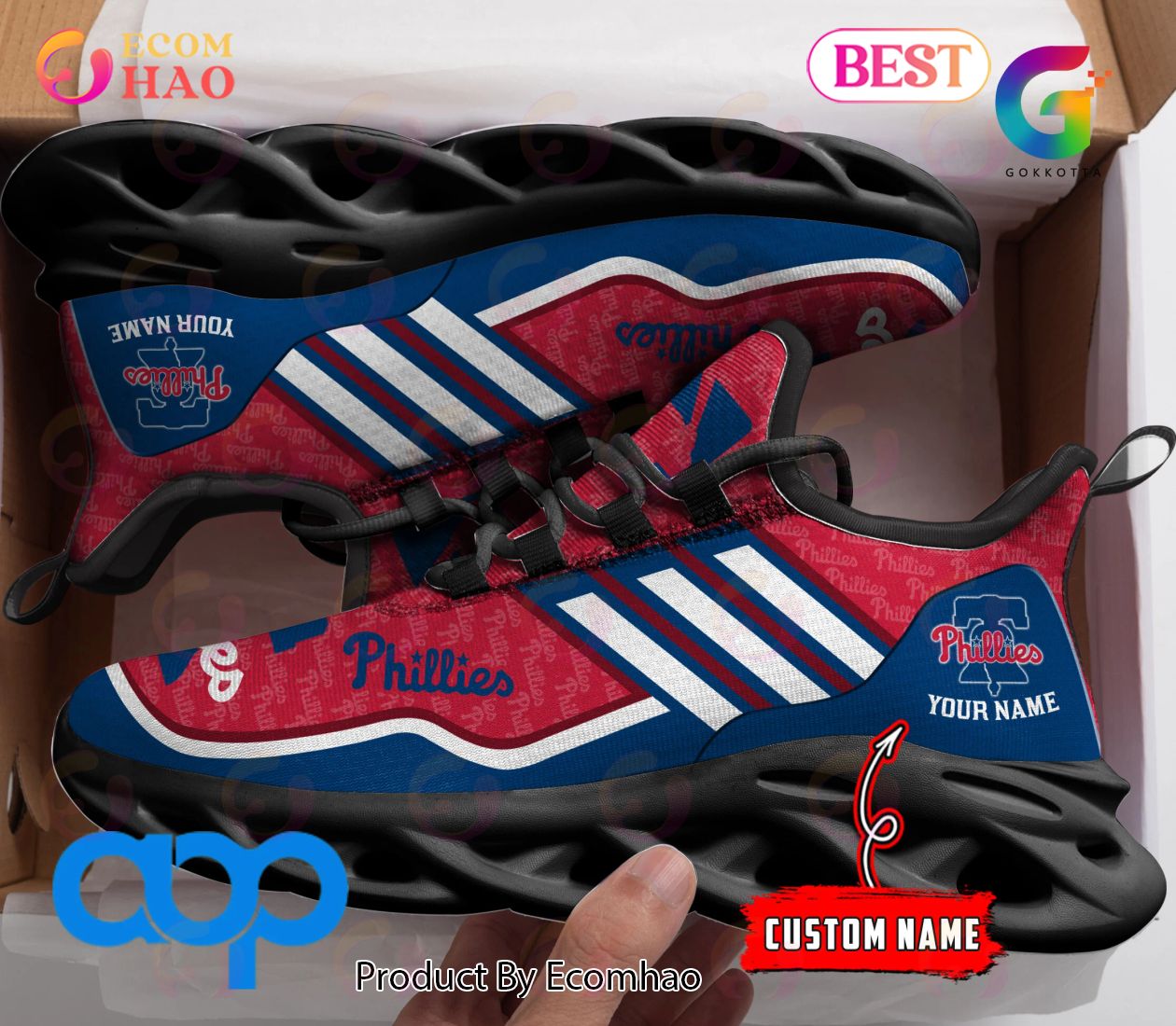 MLB Philadelphia Phillies Personalized New Clunky Max Soul Sneaker, Shoes