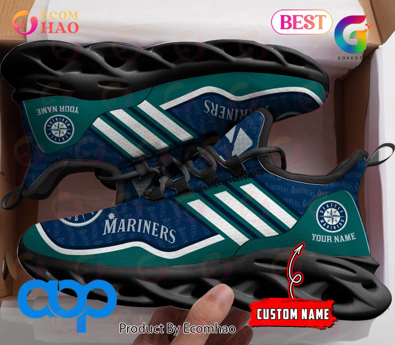 MLB Seattle Mariners Personalized New Clunky Max Soul Sneaker, Shoes