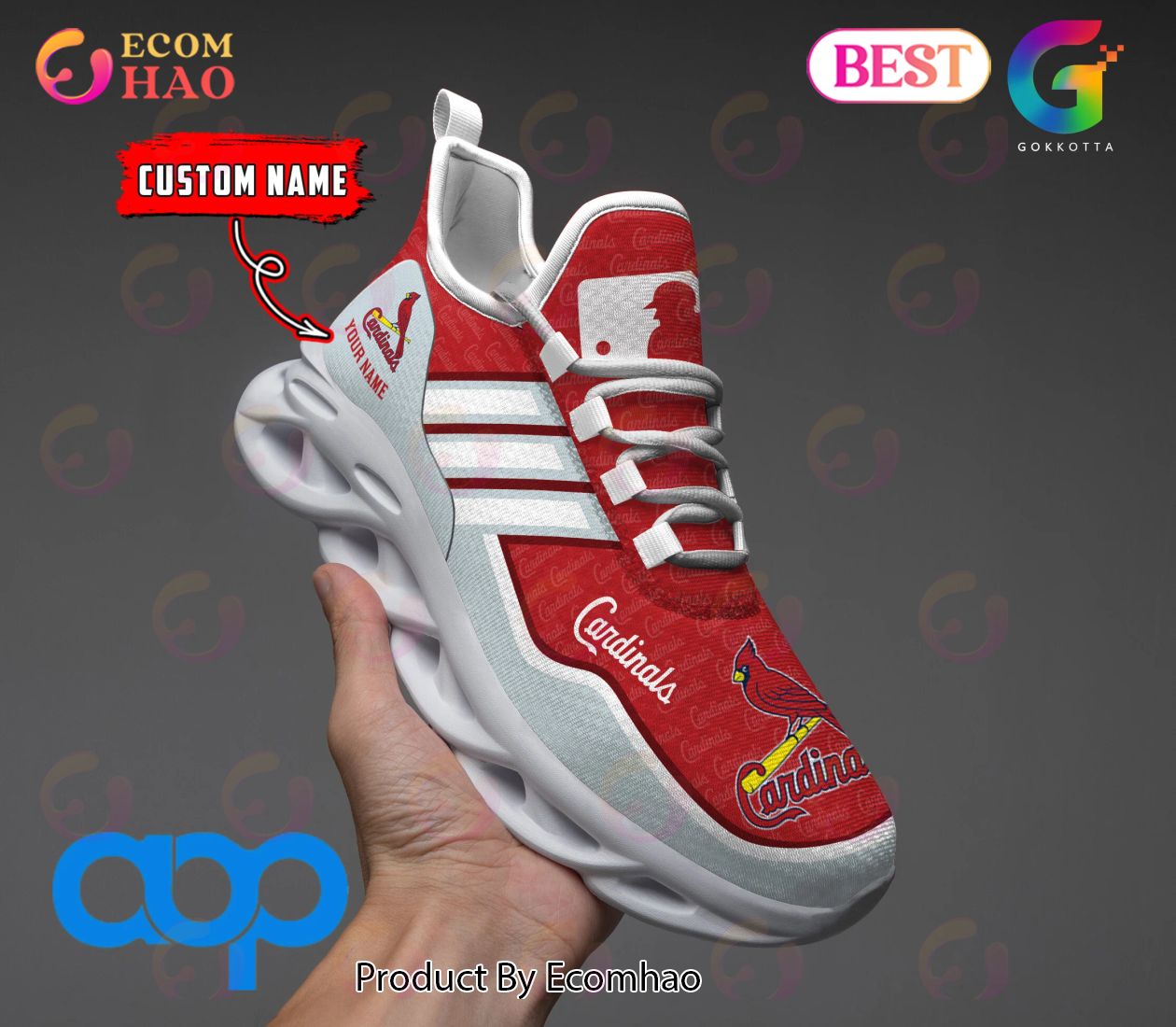 MLB St Louis Cardinals Max Soul Sneaker Custom Name - Ecomhao Store