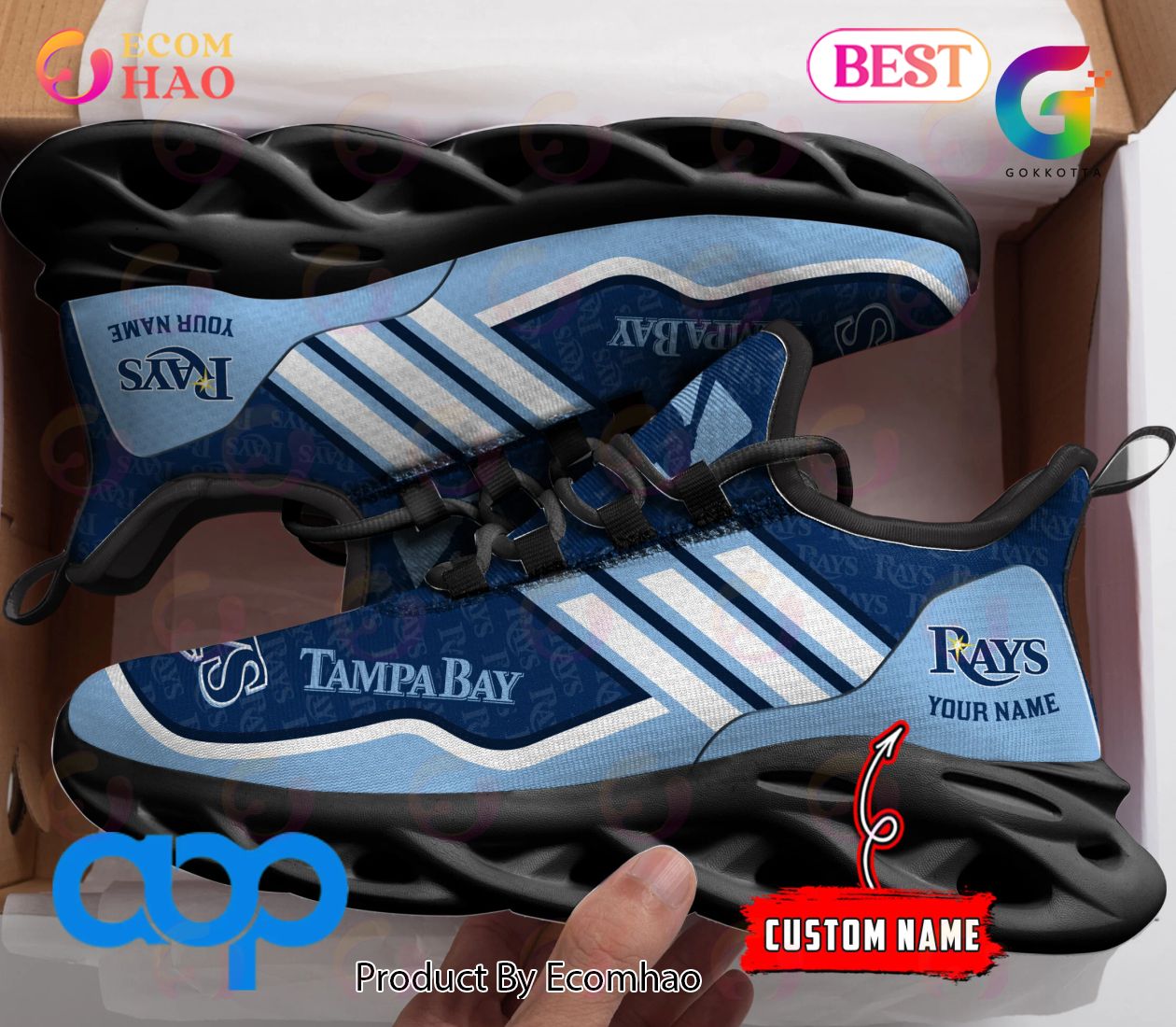 MLB Tampa Bay Rays New Trending Blue Color Max Soul Shoes