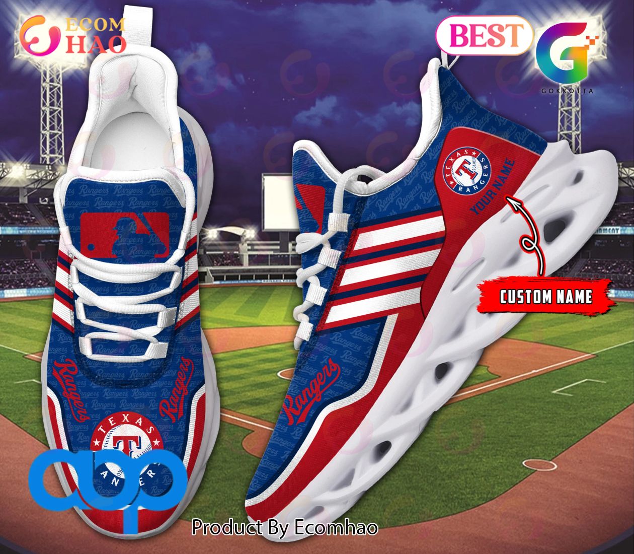 MLB Texas Rangers Personalized New Clunky Max Soul Sneaker, Shoes