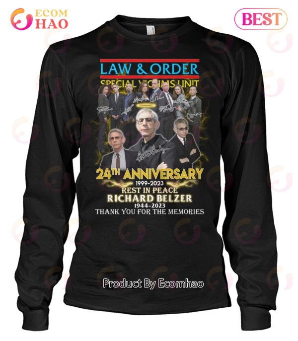 Law & Order 24th Anniversary 1999 – 2023 Rest In Peace Richard Belzer 1944 – 2023 Thank You For The Memories T-Shirt