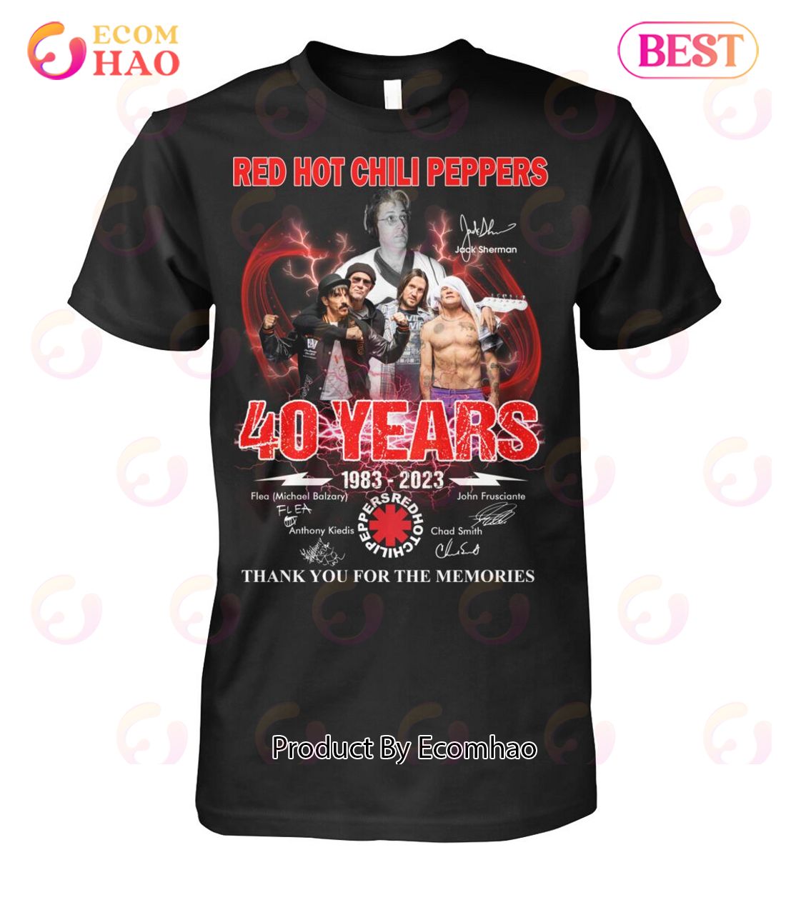 Red Hot Chili Peppers 40 Years 1983 – 2023 Thank You For The Memories T-Shirt