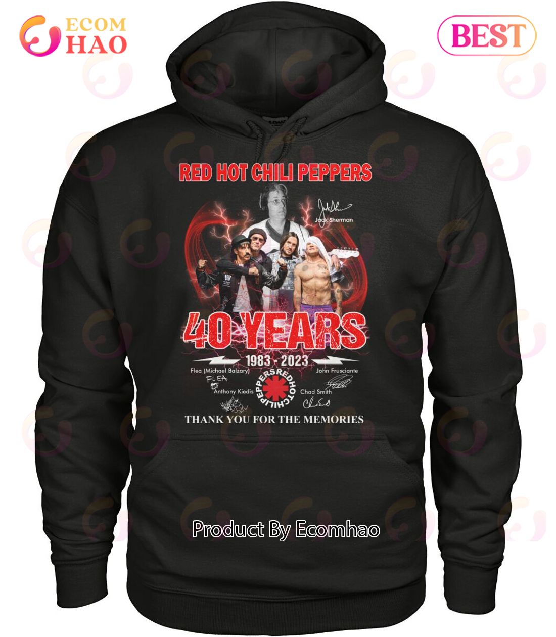 Red Hot Chili Peppers 40 Years 1983 – 2023 Thank You For The Memories T-Shirt