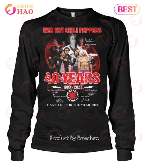 Red Hot Chili Peppers 40 Years 1983 – 2023 Thank You For The Memories T-Shirt