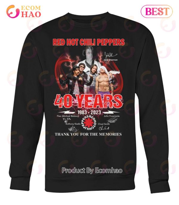 Red Hot Chili Peppers 40 Years 1983 – 2023 Thank You For The Memories T-Shirt