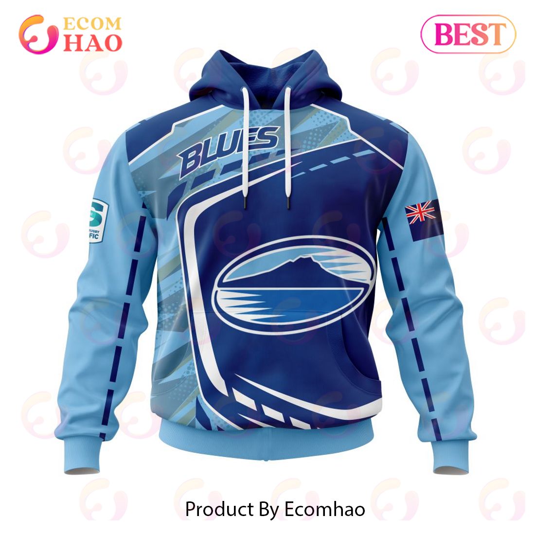 BEST Super Rugby Auckland Blues Specialized Jersey Concepts 3D Hoodie