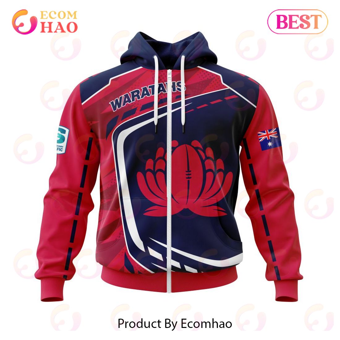 BEST Super Rugby New South Wales Waratahs Specialized Jersey Concepts 3D Hoodie