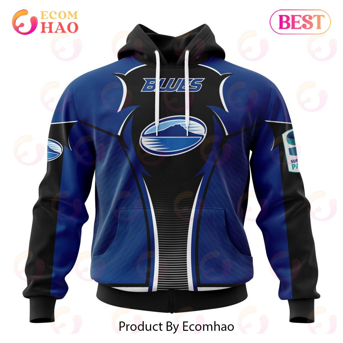 NEW Super Rugby Auckland Blues Specialized Jersey Concepts 3D Hoodie