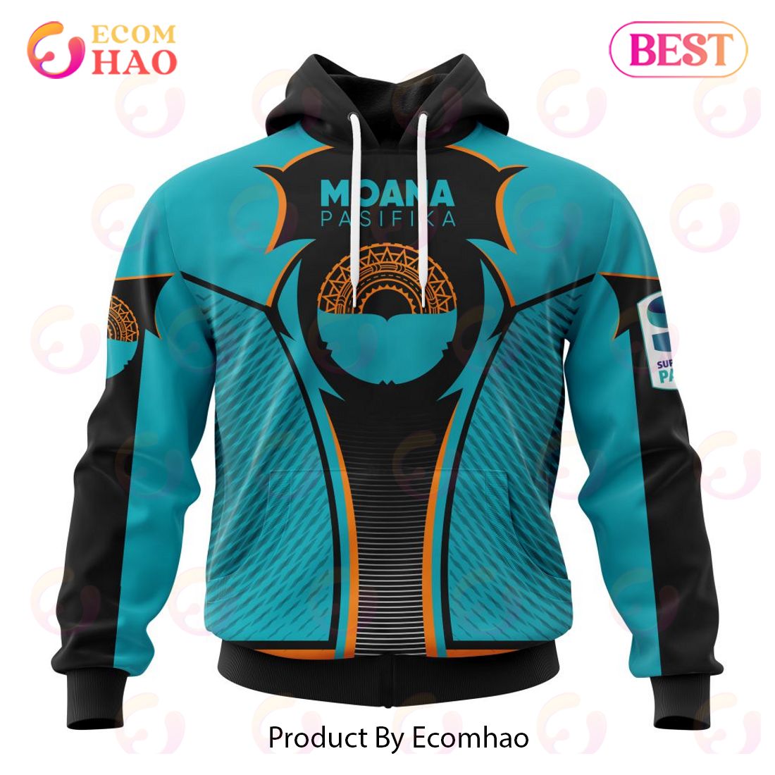 NEW Super Rugby Moana Pasifika Specialized Jersey Concepts 3D Hoodie