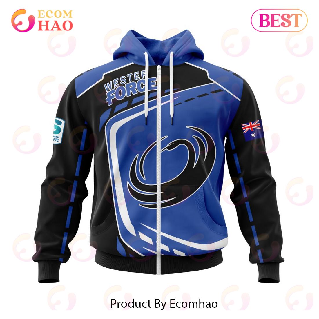 NEW Super Rugby Western Force Specialized Jersey Concepts 3D Hoodie