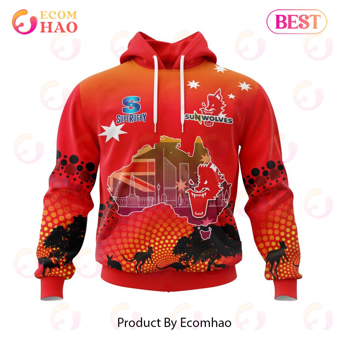 SUNWOLVES SUPER RUGBY Specialized Concepts For Australia’s Day Kits 3D Hoodie