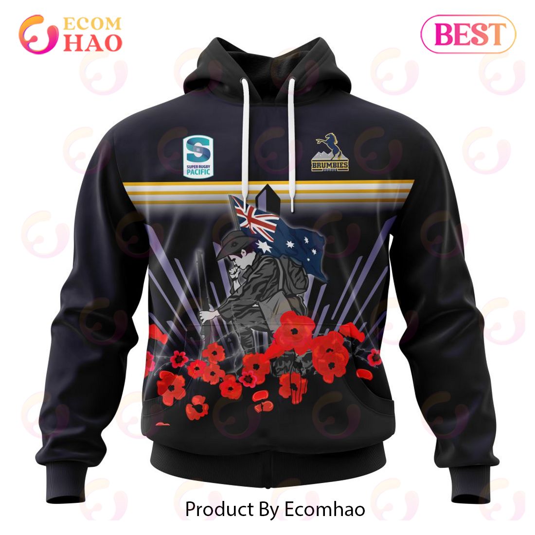 Super Rugby ACT Brumbies Specialized Indigenous Outfits Concepts  3D Hoodie