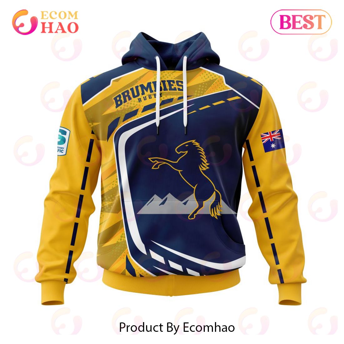 Super Rugby ACT Brumbies Specialized Jersey Concepts 3D Hoodie