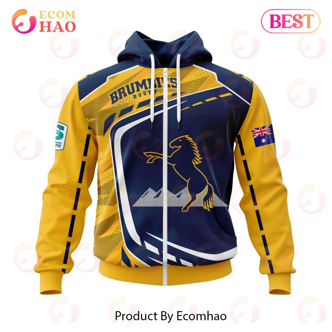 Super Rugby ACT Brumbies Specialized Jersey Concepts 3D Hoodie